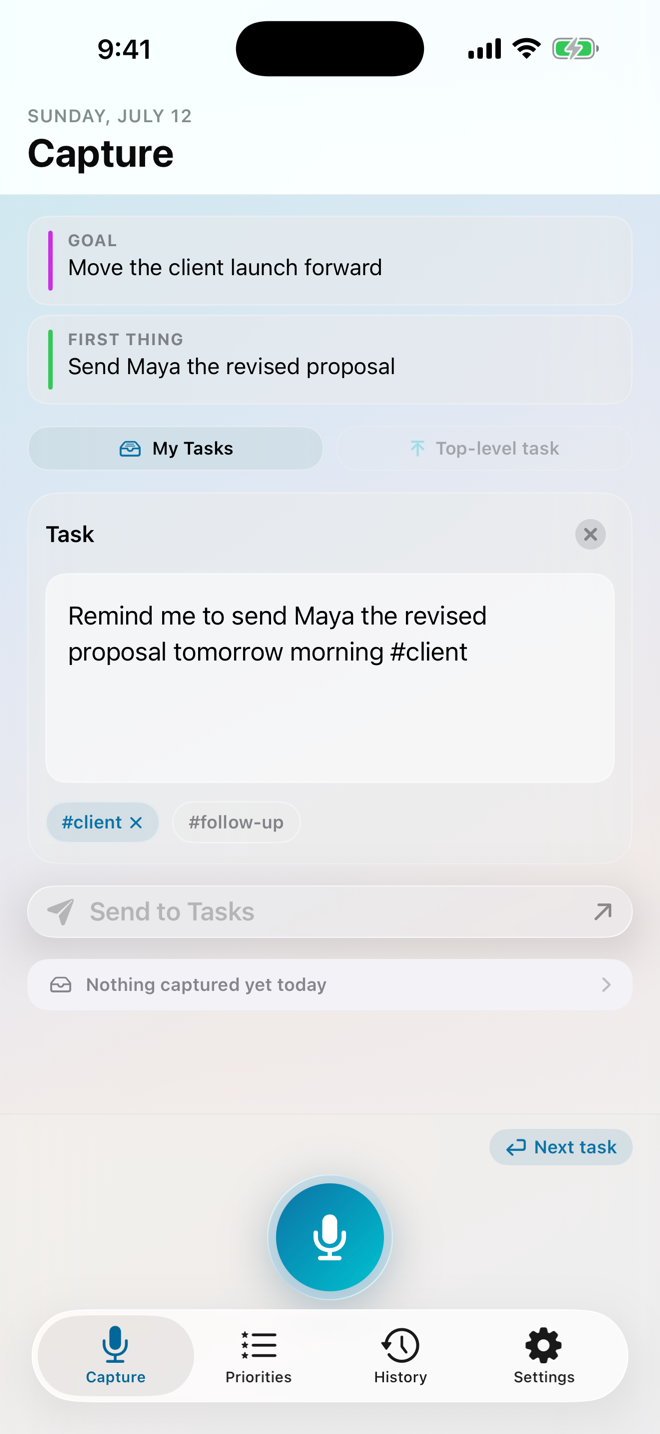 An editable Traverce Capture task ready for review